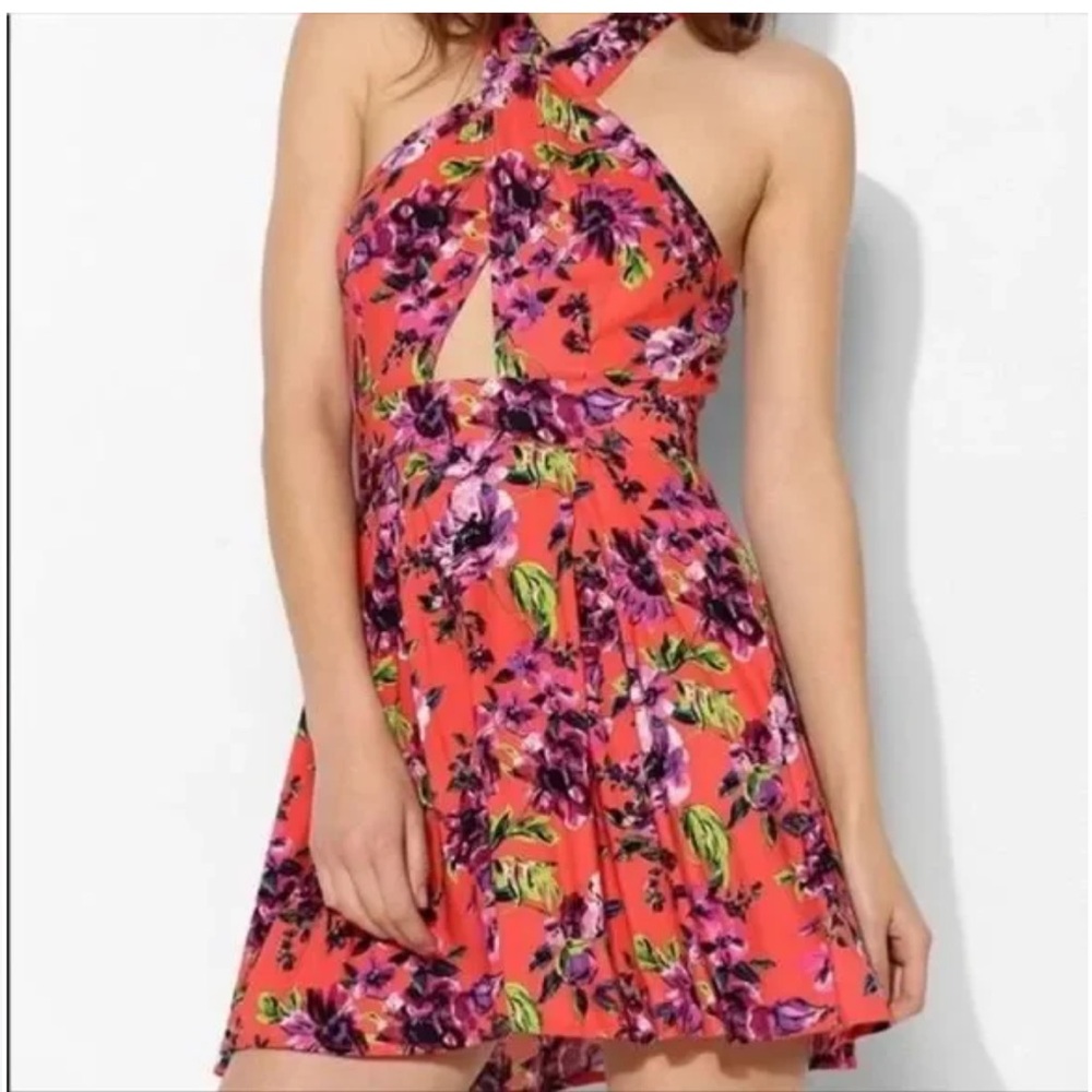 Pins & Needles Floral Deep Cut Dress